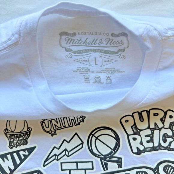 Mitchell & Ness NBA Los Angeles Lakers Doodle White T-Shirt Adult Mens L Large - Picture 5 of 9
